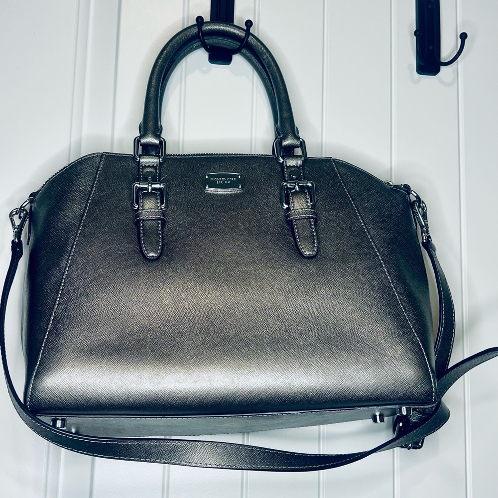 Michael Kors Metallic Gray Handbag - Large
